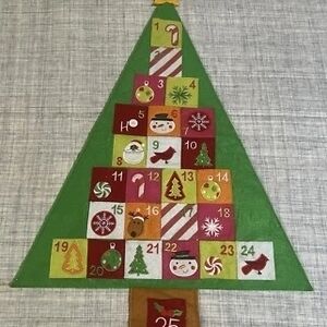 Festive Green Advent Calendar Tree